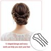 8 Pcs Hair Side Combs, Hairpins for Updos, 4 Prong Metal Updo Hair Pins, Black U-Shape Hair Sticks, Side Hair Clip for Women, Hair Pins for Buns, Hair Fork Clip Styling Tool Decorative Accessories