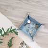 UnionBasic Small Valet Tray, Jewelry Tray for Rings Watches Earrings, Entryway Catchall Caddy for Coins Keys Change, Nightstand Bedside Valet Holder, Trays for Electronic Gadgets, Blue