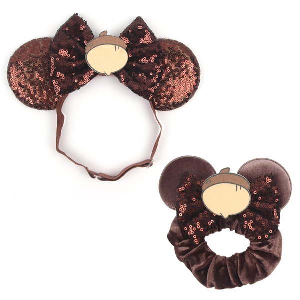 Bianbaistar Newborn Bows for Girls Toddler Hair Bows Brown Hazelnut Elastic Adjustable Headband Mouse Ears Scrunchies Essencial Accessories for Trip Headwear for Women (Brownbow)
