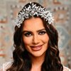 YBSHIN Wedding Rhinestone Tiara Headband Silver Crystal Crown Headband Princess Headpiece Bridal Headwear for Women and Girls