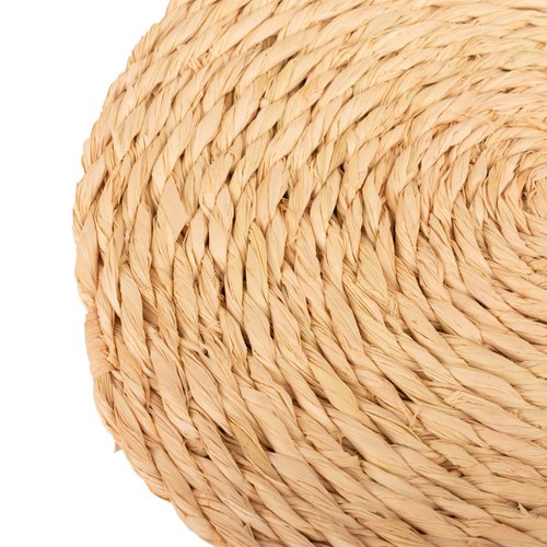 KAZI Essentials Boho Round Woven Trivets - Set of 2, Natural Wicker Raffia Hot Pads, Braided Heat Resistant Non-Slip Weave, Eco-Friendly Handmade by African Artisans (10" Round, Natural Raffia)