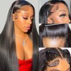 ITODAY 250g 30 Inch Lace Front Wigs Human Hair 220% Density 12A 13X4 Straight HD Transparent Lace Human Hair Wigs for Black Women Glueless Frontal Wigs Pre Plucked (30 Inch, 13x4 Natural Color)