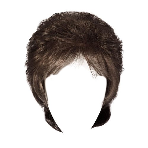 Gabor Instinct Luxury Short Wavy Shag Wig With Extended Lace Front by Hairuwear, Petite Average Size Cap, G4+ Dark Chocolate Mist