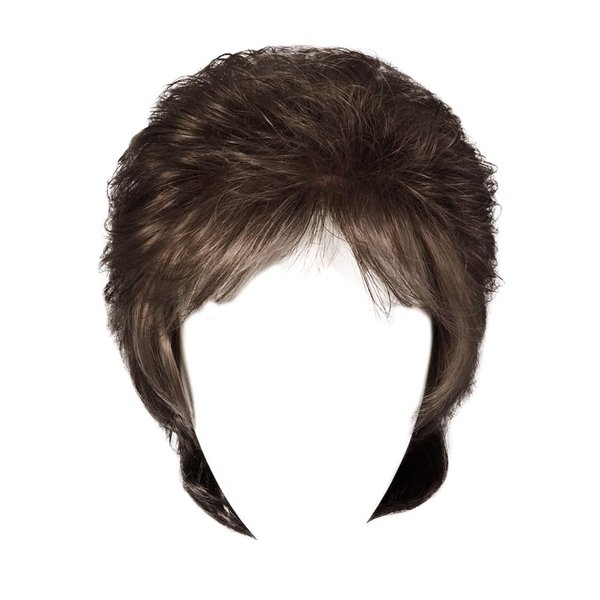 Gabor Instinct Luxury Short Wavy Shag Wig With Extended Lace Front by Hairuwear, Petite Average Size Cap, G4+ Dark Chocolate Mist