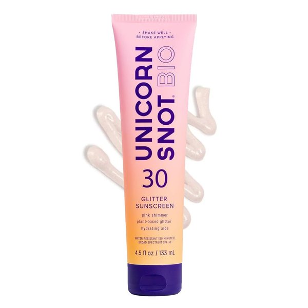 Unicorn Snot Glitter Sunscreen Lotion - SPF 30 Shimmer Sunscreen for Face & Body Glow - UVA/UVB Protection - Water Resistant, Cruelty Free Sunscreen - Made in USA - Rose Gold Shimmer