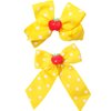 Back to School Hair Clips Cute Apple Yellow Bow Hair Clip for Girls White Wave Point Claw Clip Hair Accessories for Women Kids Claw Clips for Thick Thin Hair 2Pcs (Yellow)