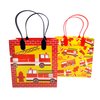 Tiny Mills Fire Truck Themed Party Favor Bags Treat Bags with Handles, Firefighter Fire Engine Birthday Party Goodie Bags Candy Bags for Toddler Birthday Party, Pack of 12