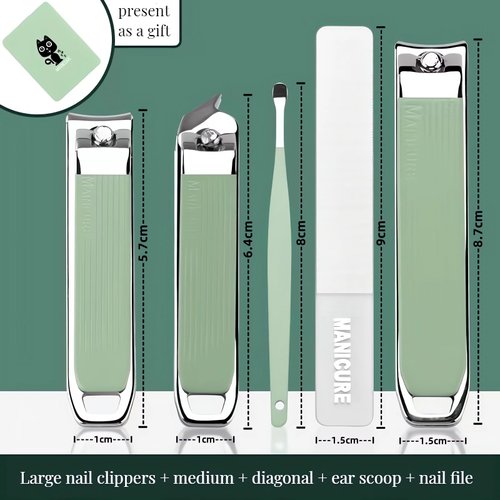 Nail Clippers (for Men and Women) Set, 5 PCS Nail Clippers Set, Premium Toenail Clippers, Nail Clippers, Super Sharp Toenail Clippers, Nail Clippers, Hand Nail Clippers, Ear Digger, Best Gift Between