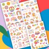 Cartoon Temporary Tattoos for Kids, 120 Pcs Glitter Styles | Flower Power Birthday Party Supplies, Smiley, Rainbow Arts and Crafts Tattoos Stickers for Girls Boys 559