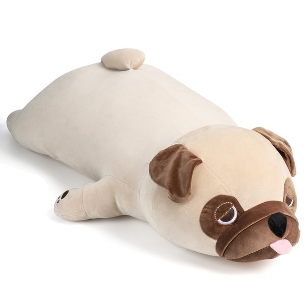 ZPIUU 15" Weighted Pug Stuffed Animals – Small Weighted Pug Pillow Toy for Kids & Adults, Soft and Huggable French Bulldog Plush Gift for Boys & Girls – 1.5 lbs Cute Stuffed Dog Toys