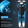 Snapbuy Electric Razor for Men, Snapbuy Electric Razor Pro of Father, 4D Floating Head Rotary Shaver, Ipx7 Waterproof Electrical Razors, Wet & Dry Fast Charging Electrical Shaver LCD Display (Blue)