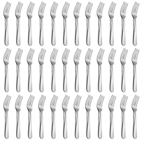 36-Piece Salad Forks Set, Funnydin 5.9" Inches Stainless Steel Forks Silverware, Durable Dessert Forks Set, Cost-effective Small Forks for Home, Kitchen, Restaurant - Mirror Polished, Dishwasher Safe