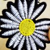 Minason Embroidered Iron on Patches for Clothing: 8Pcs Black/White Flower Daisy Petal Sew on Applique Repair Patch DIY Craft Accessories for Clothes Jacket Jeans Dress Backpacks