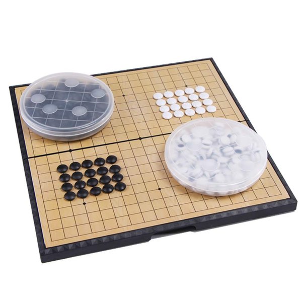 SongYun Magnetic 19x19 Go Game Set 11-Inch Folding Board with 361 Single Convex Plastic Go Stones and Plastic Go Bowl Portable Go Set - Classic Strategy Board Game (Go/Baduk/Weiqi)