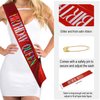SuPoo Birthday Crown & Sash Glitter Birthday Sash Red Birthday Queen Crown with Comb Birthday Tiara for Women Crystal Headband Princess Decorations Gift Party Favor Happy Birthday Decorations