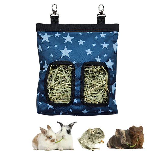 Hanging Hay Feeder Bag for Guinea Pigs, Bunnies, Chinchillas. Stars