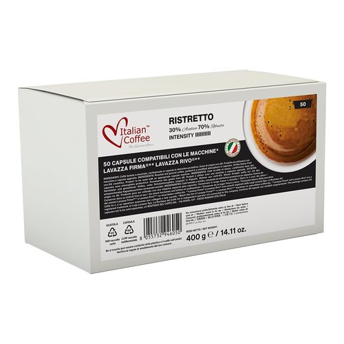 Italian Coffee capsules compatible with RIVO machines (Ristretto, 50)