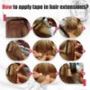 Moresoo Burgundy Tape in Hair Extensions Balayage Off Black to Burgundy Hair Extensions Real Human Hair Tape in Ombre Human Hair Tape in Extensions Balayage 16 Inch #1B/99J 20pcs 50g
