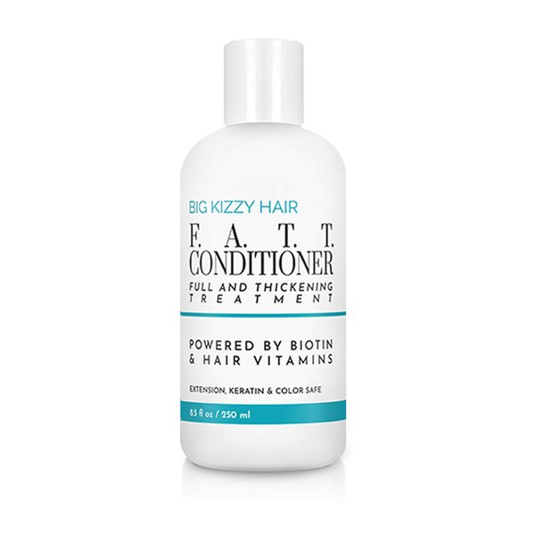 Big Kizzy F.A.T.T. Thickening & Volumizing Biotin Conditioner for Extensions, Hair Color & Keratin Treatments - Paraben & Sulfate Free - 8.5oz