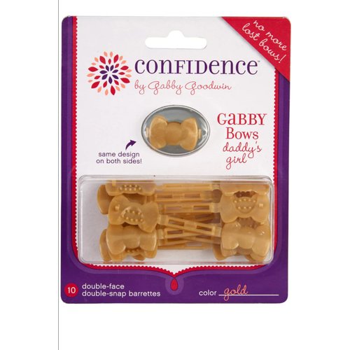 GaBBY Bows Patented Non Slip- Double Sided Snap Barrettes - 10 pack- (Gold)