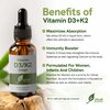 Ultra6 Nutrition Vitamin D and K2 Drops - Liquid Vitamin D3 with K2 Supplements for Adults and Kids - D3/K2 Vitamins Supplement for Supreme Absorption and Healthy Bones - Made in USA