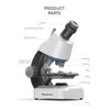 HYRENEE Microscope for Kids - Up to 40-1200x Zoom,STEM Kit with Microscope,Prepared Slides, Built-in LED Light and Configured Various Operating Tools, Science Microscope Kit for Kids 5-7 8-12