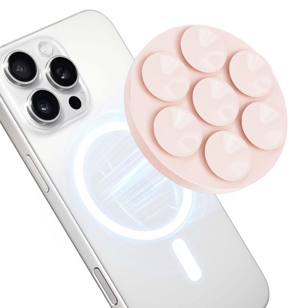 DOMYLE Magnetic Suction Cup Phone Mount for MagSafe Case, Silicone Octo Cup Buddy Sticky Grip Holder for iPhone, Removable Hands-Free Mirror Shower Phone Stand Selfie/Video for TikTok Influencers