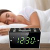 HANNLOMAX HX-122CR Alarm Clock Radio, PLL FM Radio, Dual Alarm, 1.2 inches Green LED Display, USB Port for 1A Charging, AC Power Operation only.