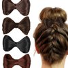 Generic Bowknot Wig Clips Accessories for Women Synthetic Fiber Prom Party Fake Hair Buns Clip Hair Styling Clip Decorative Hair Clips Accessories Dark Brown Black