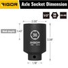 RIGOR 11008 36mm Axle Nut Impact Socket | 1/2-Inch Drive, 6 Point, Deep, CR-MO, Metric | Quick-Fit for Hog Ring Anvil | Laser Etched