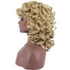 KEAT Curly Wigs for Black Women Short Big Curly Kinky Wigs for Women Afro Wavy Mixed Blonde Wig with Bangs Cute Natural Synthetic Wigs for African American Women K016BD