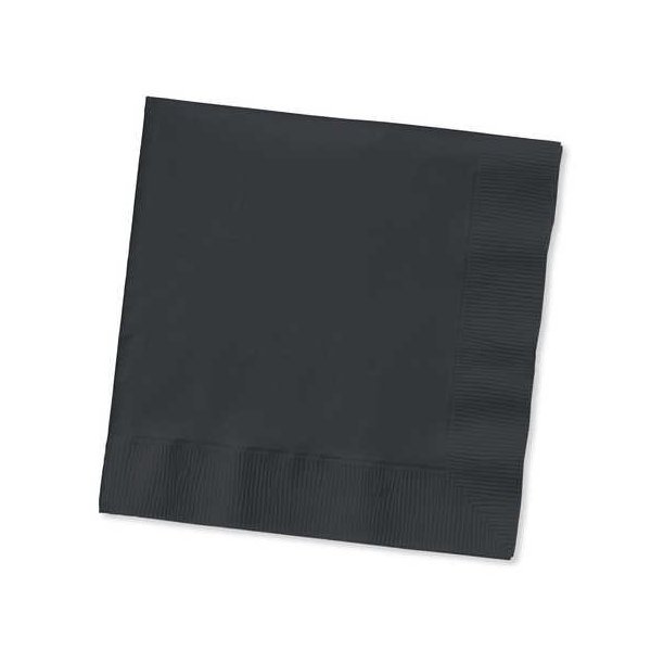Creative Converting 57134B Black Velvet Beverage Napkin, 3 Ply, Solid (10pks Case)