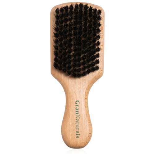 GranNaturals Soft Bristle Hair Brush - Boar Bristle Slick Back Hair Brush for Smoothing, Fades, Beards, 360 Waves to Style, Polish, & Lay Down Hair to Create a Sleek Hairstyle for Women & Men