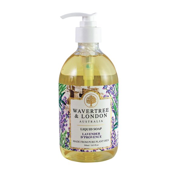 Wavertree & London Natural Liquid Soap Bottle with Dispenser Pump, Lavender Scented Liquid Hand Soap - Australia Made Moisturizing Plant Oil Body & Hand Wash Soap