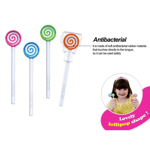Edison Lollipop Tongue Cleaner Scraper for Kids, 4pcs(Color-Random)