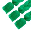 HAIRCUBE Green Braiding Hair 24 Inch 3 Packs Pre Stretched Box Braids Colorful Twist Braiding Hair Extensions Synthetic Crochet Braiding (Green)