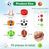 ZAKVOOR 70 Pcs Sport Ball Pencil Erasers Bulk for Classroom, Party Favor, Gift Filling, Home School Work Reward