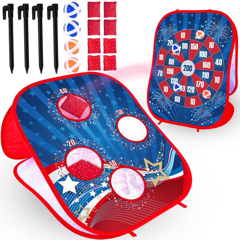 ArtCreativity 2 in 1 Bean Bag Toss Game and Sticky Ball Darts Game ...