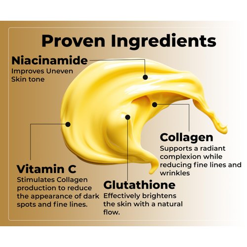 LuxeMocha Brightening Face Cream - with Niacinamide, Collagen, Glutathione & Vitamin C | Reduces Fine Lines and Wrinkles 50g/1.7 OZ.