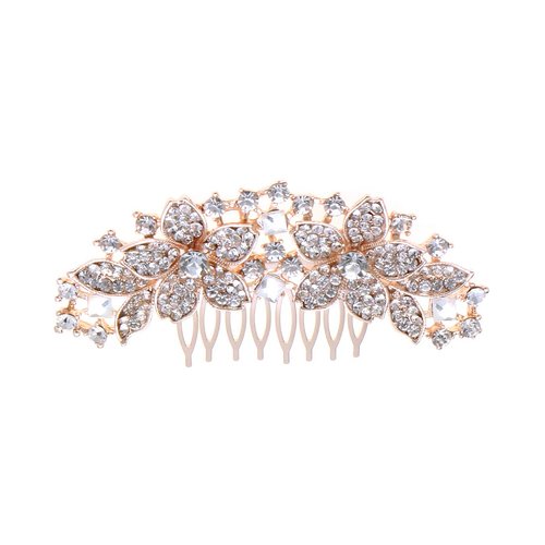 Weddingtopia Rose Gold Bridal, Wedding or Prom Hair Comb Acessory (AHR703)