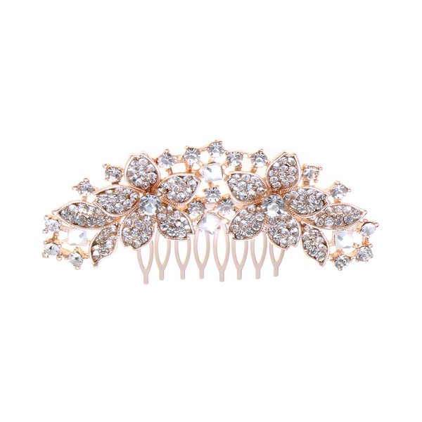 Weddingtopia Rose Gold Bridal, Wedding or Prom Hair Comb Acessory (AHR703)