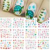 Ocean Nail Art Stickers Decals Summer Sea Nail Art Supplies Water Transfer Shell Crab Starfish Turtle Whale Seaweed Design Cute Cartoon Nail Accessories DIY for Women Girls 12 Sheets