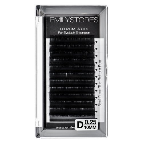 EMILYSTORES Eyelash Extensions 0.25mm Thickness D Curl Length 10mm Natural-Looking Individual Volume Eyelashes For Lash Extensions(0.25,D,10mm)