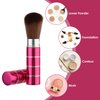 Andibro 2Pcs Retractable Kabuki Makeup Brush, Portable Travel Foundation Brush Loose Powder Brush Blush Makeup Brushes Face Liquid Foundation Sunscreen Brush Extensible Contour Makeup Brush with Cover
