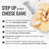 Zulay Kitchen Stainless Steel Wire Cheese Slicer - Adjustable Hand Held Cheese Cutter with 2 Extra Wires - Premium Cheese Shaver for Mozzarella, Cheddar, Gruyere - Cheese Cutter with Wire (Silver)