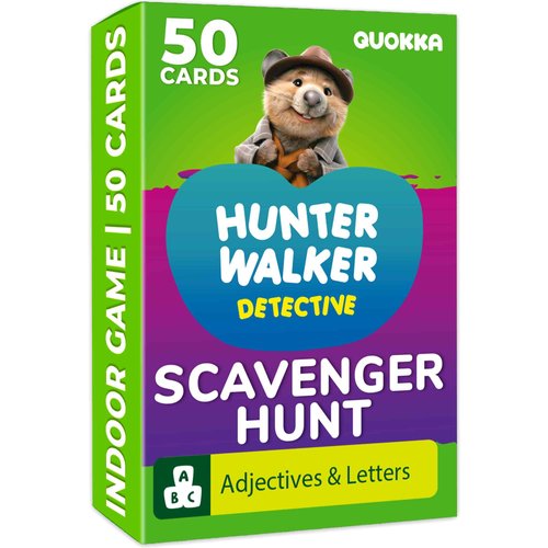 QUOKKA Scavenger Hunt Cards for Kids Ages 4-8 - Indoor Outdoor Search and Find Activities for Kids Ages 6-8 - Educational Party Games for Kids 6-8