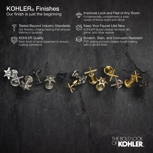 KOHLER 97089-2MB Pitch Wall-Mount Diverter Bath Spout, Bathtub Spout with Diverter, 6 inch, Vibrant Brushed Moderne Brass