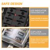 BUNKER INDUST 10-Way Fuse Box Blade Fuse Block Holder with LED Indicator for Blown Fuse Waterpoof Protection Cover for Car Boat Marine Automotive,Include 20Pcs Blade Fuses and 1Pcs DIY Sticker