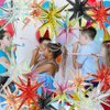 4D 14 Point One-Piece Star Cone Balloon Spike Explosion Star Decoration Magic Party Supplies For Birthday Bachelorette Disco, 6 Pack 22'' Iridescent Metallic Spiky Balloons Dazzle Fireworks Balloons