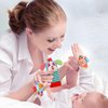 Infant Rattle Toys 0 to 3 Years, Baby Wrist Rattle Foot Finder Socks Set, Birthday Holiday Present for Newborn Boy Girl 0/3/4/6/7/8/9/12/18/24/36 Months Kids Toddler, Gift Box Package (4A-Pink)